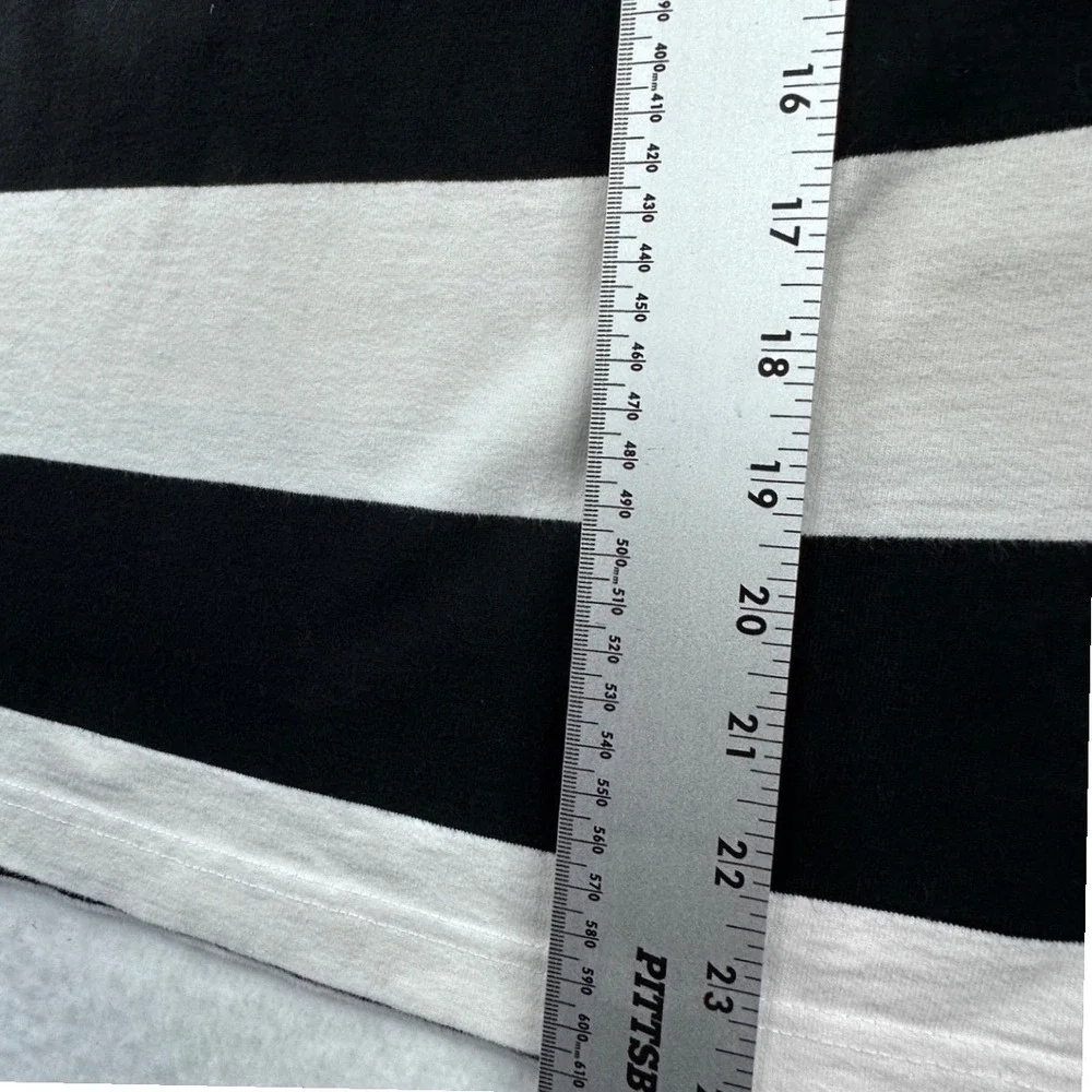J.Crew Rugby Shirt Womens Sz S Black White Striped Cotton Long Sleeve Preppy